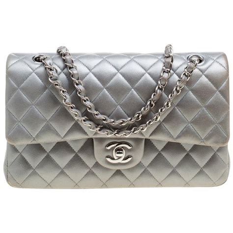 chanel grey medium flap bag